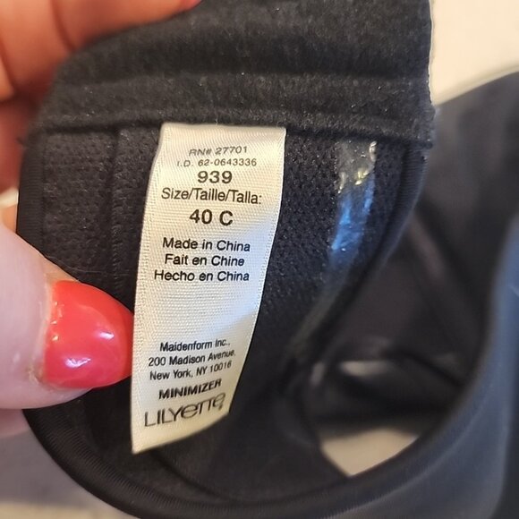 Lilyette Strapless Bra 40C Black Underwire Unlined 939 *no Straps* - Picture 3 of 3